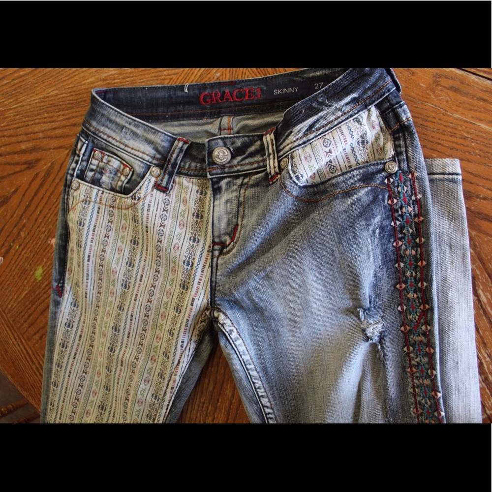 Aztec Pattern Jeans - Picture 2 of 8